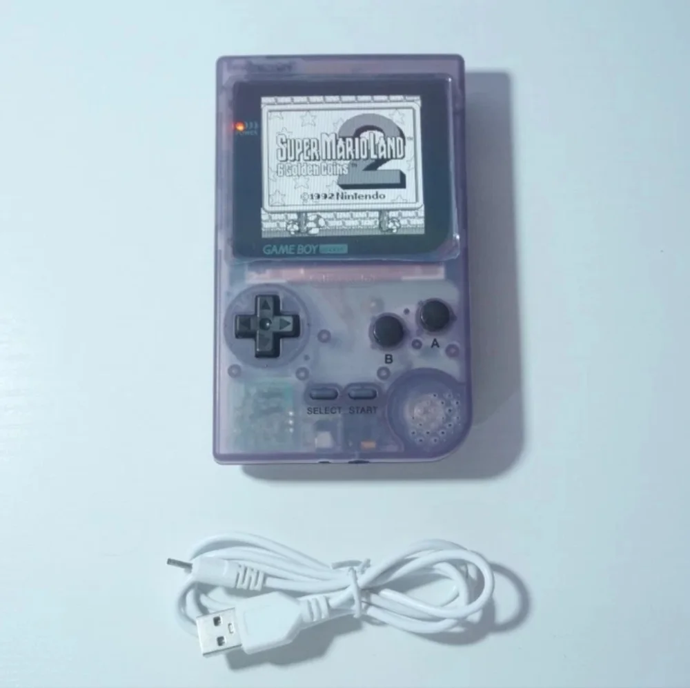 Atomic Purple Nintendo Game Boy Pocket Light (MGB-001) with Backlit IPS Screen